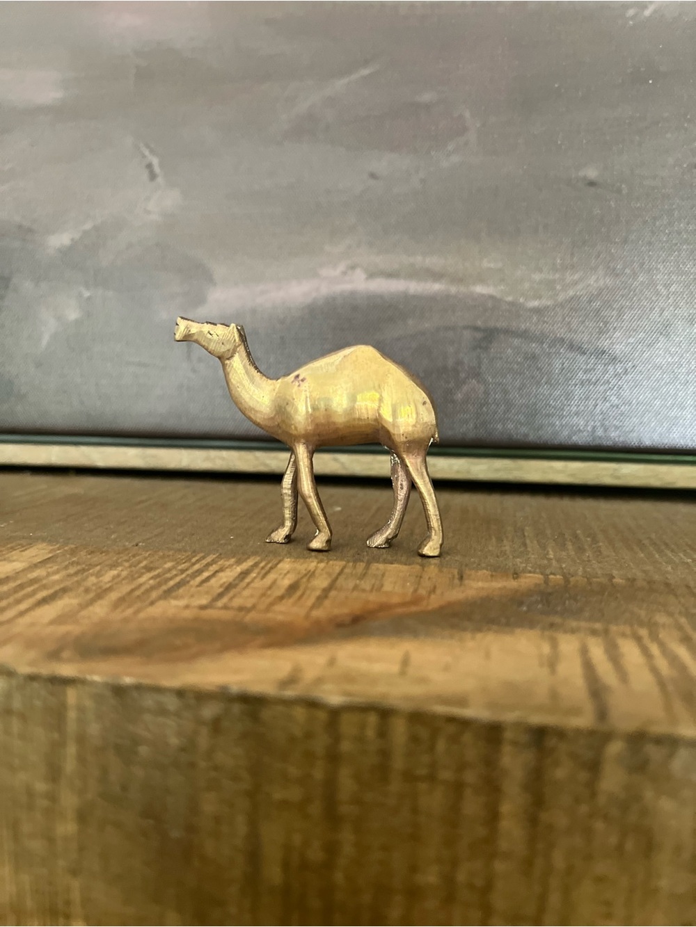 Vintage Solid Brass Camel Figurine 2.5" Dromedary Statue | MCM Boho Desert Decor